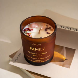 AIKUN Custom Logo Thick Glass Jar Scented Candle Wax Candle Aromatherapy Candle For Holiday Use OEM ODM - Product Image 4