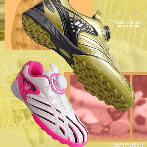 Zapatos de Fútbol para Niños, Niñas, Parte Superior de Cuero Sintético, Tacos para Césped Artificial, <span class=keywords><strong>Botas</strong></span> de Fútbol para Niños - Product Image 1