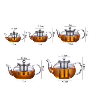 กาน้ำชาแก้วบอโรซิลิเกตสูงทำจากสแตนเลสใสมี5ชิ้นกาน้ำชาทันสมัยออกแบบโลโก้ได้ตามที่ต้องการ - Product Image 6