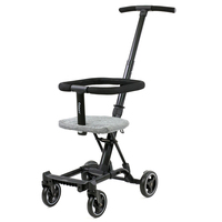 Poussette de bébé compacte de luxe 6-en-1 pliée à une main et portable avec matériau en tissu pour les voyages en avion des nouveau-nés et des enfants