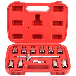 12 pièces 3/8 "Bouchon <span class=keywords><strong>De</strong></span> <span class=keywords><strong>Vidange</strong></span> D'huile Ensemble Clé Hexagonale Carrée Douille Carter Clé À Huile Outil <span class=keywords><strong>de</strong></span> Suppression - Product Image 1