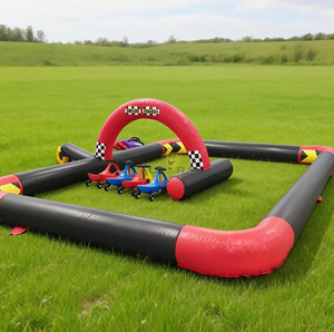 Piste de karting et de voitures tamponneuses gonflables pour enfants - Utilisation en extérieur/intérieur, matériau PVC pour les stations balnéaires, les terrains de jeux, les zones de jeu à domicile - Product Image 3