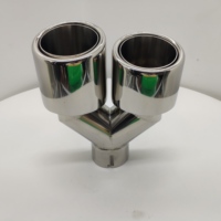 Silencieux d'échappement universel en acier inoxydable poli miroir à double embout pour voiture Modifier