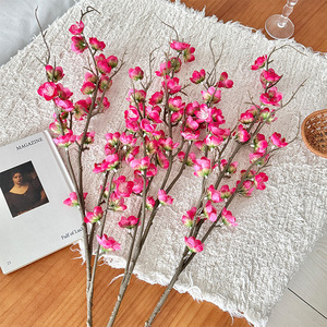 กิ่งดอกพลัมประดิษฐ์ยาซุโนบุ ดอกไม้ผ้าไหมสีขาว ชมพู แดง สำหรับตกแต่งบ้าน จัดวางห้องนั่งเล่น ใช้เป็นพร็อพถ่ายรูป - Product Image 3