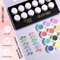 HONEY GIRL Gel de Sculpture 3D pour Ongles 12 Couleurs, Gel de Peinture pour Dessin Floral, Design d'Art des Doigts, Gel de Gravure d'Ongles, Marque Privée
