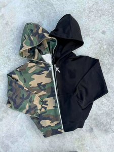 Sudadera con Capucha Personalizada con Cierre y Estampado de Camuflaje, Felpa Francesa, Bloques de Color, Parches, Forro, Capucha con Bolsillo Tipo Canguro, Impresión Directa - Product Image 5