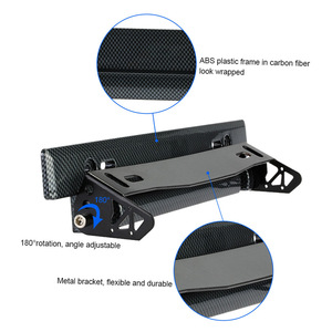 Soporte Universal para Matrícula de <span class=keywords><strong>Coche</strong></span> con Aspecto de Fibra de Carbono, Estilo Racing, Ángulo Ajustable, Soporte de Montaje Desplazable, Modificación DIY - Product Image 4