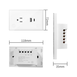Enchufe de Pared Inteligente WiFi Estándar Estadounidense de 2 Tomas con Panel Táctil de Vidrio Templado para la Aplicación Smart Life, Control por Voz de Alexa y <span class=keywords><strong>Google</strong></span> Home - Product Image 2