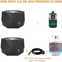 Brasero à gaz moderne de 14 pouces (356 cm) pour terrasses, portable
