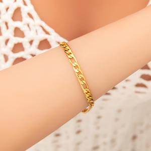 European American Stainless Steel Bracelet 18K Gold Plated <b>Chain</b> <b>Titanium</b> Steel Geometric Design Jewelry for Women - Product Image 2