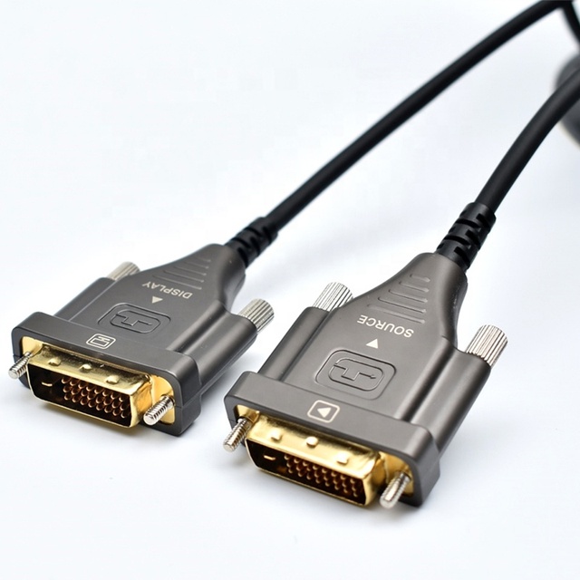 4K Optical Fiber DVI Cable DVI-D to DVI-D 24+1 Computer Cord Support Video for Gaming, DVD, Laptops, HDTV and Projector