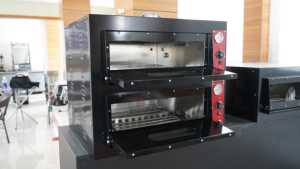 Forno Elettrico Industriale Commerciale a Doppio Strato Integrato per Pizza in Acciaio Inossidabile, Macchina per Pane da Panificio JuanMing <span class=keywords><strong>PZ</strong></span>-02, 1 Anno di Garanzia - Product Image 2