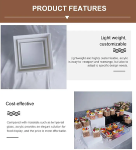 Buffet comida postre 8 pulgadas caja <span class=keywords><strong>estrecha</strong></span> elevador acrílico blanco comida soporte de exhibición - Product Image 4