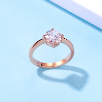 Cadeau mode doré bijoux en diamant bague de fiançailles en zircon blanc pour femme