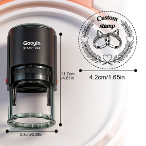 [Personnalisé] Machine à tampon encreur automatique en plastique GooYin R42mm, grande taille, logo personnalisé, usage bureautique avec encre de sceau - Product Image 3