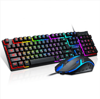 RGB Keyboard LED 104 tombol, tetikus Kombo komputer Desktop rumah Keyboard Gaming terbaru
