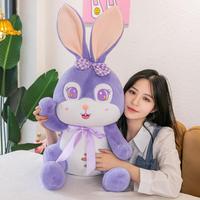 Jouet en peluche de lapin super doux étreignant violet grand oeil longue oreille en peluche lapin lapin jouet décoration de pâques cadeaux pour enfants