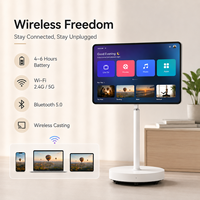 Layar Pintar Portabel OEM 21,5 Inci Monitor Sentuh Dengan Stand Beroda Solusi TV Pintar Khusus untuk Pasar Global