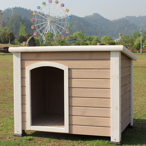 Lüks dayanıklı hava katı çam inşaat açık Pet köpek evi ahşap Pet köpek kulübesi ev - Product Image 6