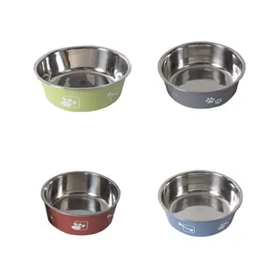 High-end Customization 2023 Made In China Blue Colored Pet Bowl Hot Sell Unique Design Stainless Steel Non-slip Dog Bowl