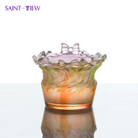Articles de mariage de cuisine de pot de sucrier en verre de cristal de ruban