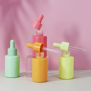 Botella de Vidrio con Gotero para Sérum para el Cuidado de la Piel, Forma Cilíndrica con Hombros Planos, en Colores Verde, Amarillo, Blanco, Rosa, Azul, Morado y Oro Rosa, 20ml 30ml - Product Image 6