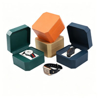 Boîte d'emballage de montre en cuir octogonal magnétique sur mesure JUNSEN, fabriquée avec des matériaux recyclés, étui cadeau