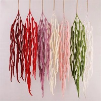 Nouvel arrivage de fleurs de soie Amaranthus blanches bordeaux suspendues mousse artificielle Ery décorations de noël de mariage plante en plastique