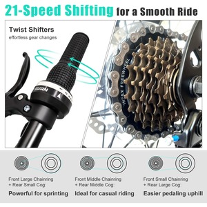 Bicicleta de Montaña Rodado 27.5", Cambios Giratorios de 21 Velocidades, Frenos de Disco, Bicicleta para Adulto con Horquilla de Suspensión, Ideal para Aventureros - Product Image 3