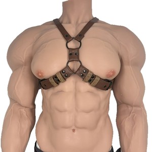 Men <b>Leather</b> Body Restraint Straps Brown Adjustable Bondage <b>Harness</b> For Adults Spring 2025 M-266 - Product Image 5