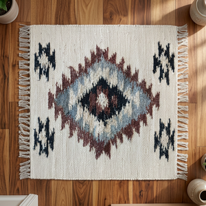 Tapis fins en coton et laine tissés à la main, modernes, antidérapants, faits à la main - Product Image 4