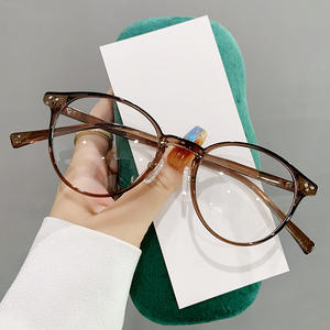 Nuevas gafas anti luz azul para mujer, montura ovalada TR90, lentes planas, protección ocular, montura completa, lentes de PC, color tortuga - Product Image 5