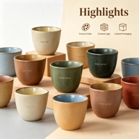 Tasse à café en céramique Wabi Sabi aux tons terreux, glaçure réactive mate, mug à latte en porcelaine, logo personnalisé, tasse à boire pour la maison ou le bureau