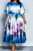 Robe mi-longue ample pour femme, grande taille, imprimé numérique 3D Y2, style européen et américain, best-seller, tendance
