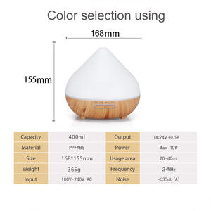 JCSY-031 Wood Grain Aroma Diffuser 400ml Fog Type <b>Humidifier</b> With Timer For Home And Office Use - Product Image 4