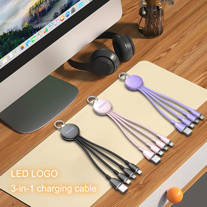 Wik-MS Hiển Thị Thương Hiệu Tùy Chỉnh 3-Trong-1 Ngắn Sạc Type-C USB Cable 15Cm Điện Thoại Di Động Điện Tử Phụ Kiện Quà Tặng Cáp - Product Image 2