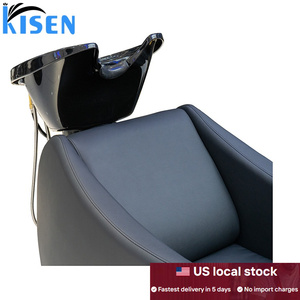 Silla de masaje eléctrica de lujo, moderna, de cuero negro, sin plomería, para salón de belleza, Kisen, envío gratis, gran oferta. - Product Image 4