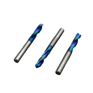 Gw硬质合金-HRC65硬质合金钻头，用于钢用蓝色纳米涂层