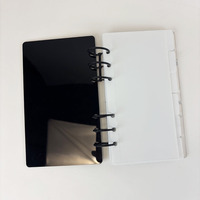 Nouveau élégant feuilles mobiles étanche Portable 3mm acrylique noir mat A6 tableau de bord agendas cahier planificateur couverture pour la budgétisation