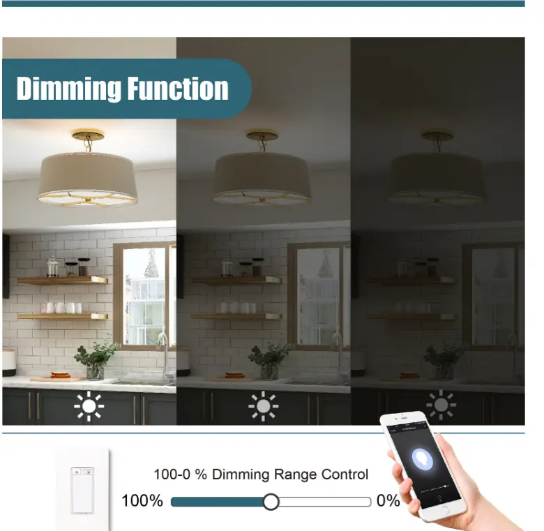 Barep UL Listed American US Canada 120v smart wifi dimmer switch for led lights