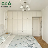 Ensemble de chambre à coucher modulaire de style français : armoire, lit convertible et commode au design moderne, meubles de maison personnalisables et autoportants