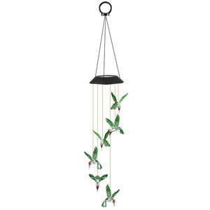 Carillon solaire lumineux LED à changement de couleur progressif, <span class=keywords><strong>colibri</strong></span>, papillon, boule en EVA, cadeau de Noël pour jardin, extérieur - Product Image 2