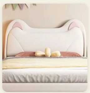 เตียงเด็กการ์ตูนลายเจ้าหญิงหูแมว ดีไซน์มินิมอลทันสมัย โครงไม้จริง พร้อมที่เก็บของ เฟอร์นิเจอร์ห้องนอน - Product Image 4