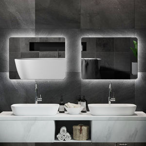 <span class=keywords><strong>Miroir</strong></span> de salle de bain moderne avec écran tactile intelligent Bluetooth mural anti-buée avec lumière LED - Product Image 4