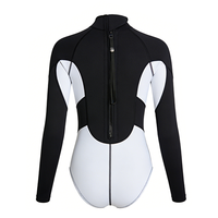 DIVESTAR 2mm Logo Kustom Cetak Depan Bahan Bernapas Ukuran Besar Wanita Lengan Panjang Surfing Diving Snorkeling Wetsuit Satu Potong