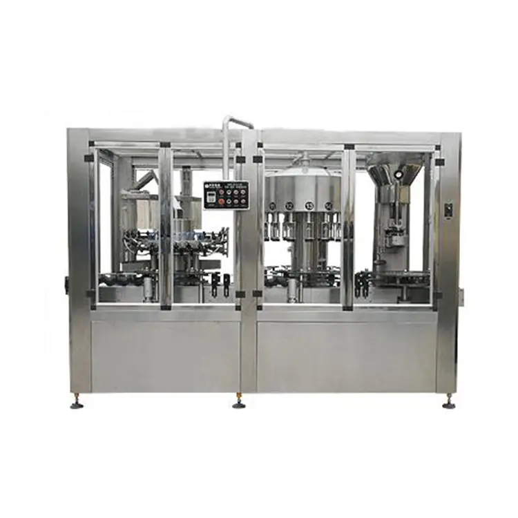 2000bph PLC Control Automatic Liquid Pure Mineral Soda Drinking Water Bottled Rinsing Filling Capping 3 in 1 Bottling Machine