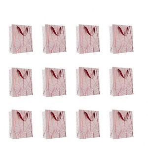 Luxury <b>Leaf</b> Design Gift Bags Durable Ribbon Handles Beautiful Present Bags Best for Birthday Wedding and Parties Paper Bag - Product Image 4