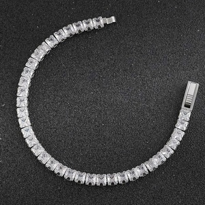 Bracelet Chaîne Tennis Détachable Unisexe Zhaoxiang - Acier Inoxydable Incrusté de Cristaux/Strass Géométrique Tendance - Product Image 4