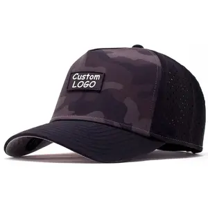 Luxury Custom Color Logo 5 Panel Melin Camo Gorras Laser Cut Holes perforated Caps Snapback Sports Hats Waterproof Baseball Cap