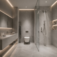 Ensemble de douche thermostatique en laiton brossé moderne avec robinet à trois voies à cartouche céramique pour hôtel et salle de bain